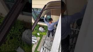 Aluminum awning canopy polycarbonate roof installing