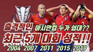 2023 아시안컵 직전 5개 대회 대한민국 축구대표팀 성적 간단 정리