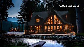 Lakeside Cabin Summer Night Ambience, gentle lake sounds, firepit, crickets & frog sounds for sleep