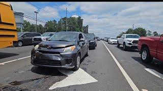 2 car wreck police rotation tow Doubled up on a rollback towtruck#wrecker#flatbed#towing#viral#video