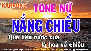 Nắng Chiều Karaoke Tone Nữ Nhạc Sống - Phối Mới Dễ Hát - Nhật Nguyễn