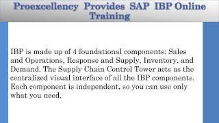 SAP IBP online training By Proexcellency.