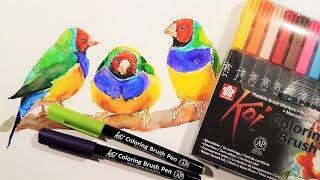 Sakura Koi Coloring Brush Pens Review & Demo