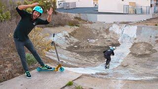 ATTEMPTING STREET MEGA RAMP ON SCOOTER!