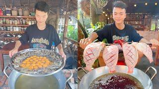 Chef Ny: Yummy Shrimp fry egg recipe, Pig intestine stew, Catfish eat Khmer Noodle | Amazing cooking