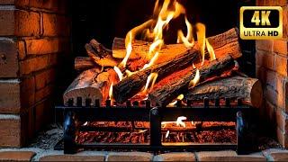  Crackling Fireplace 4K. Burning Fireplace Sounds. Relaxing Fireplace with Burning Logs #48