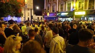 Police confrontation/clash with enviromentalists: "Class War" & "Reclaim the Streets" in Camden Town