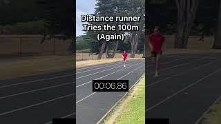 Distance Runner attempts the 100m #crosscountryrunning #trackandfield #shorts #sprint