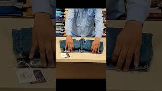 how to fold jeans for showroom | Denim Folding tricks  #shorts #youtubeshorts #trending