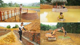 [FULL VIDEO] START to FINISH Building Fish Pond Fish Farming, Building Pond Embankment, Small Island