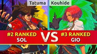 GGST ▰ Tatuma (#2 Ranked Sol) vs Kouhide (#3 Ranked Giovanna). High Level Gameplay