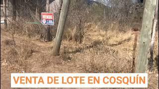 VENTA DE LOTE EN COSQUÍN - EN LA PROVINCIA DE CÓRDOBA