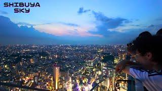 Tourists-Occupied Shibuya Sky from Sunset to Night View in Tokyo Japan  4K60