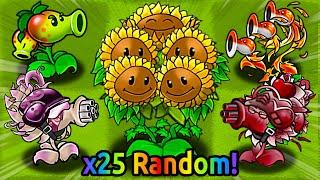 PVZ 1 Fusion Challenge -  x25 Random Fusion Plants vs. x25 Random Zombies, Who's the BEST?