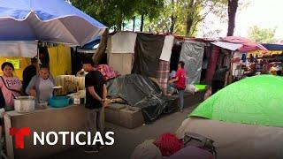 Le dicen 'la pequeña Venezuela' y es un campamento migrante en Ciudad de México | Noticias Telemundo