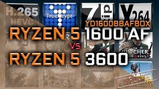 Ryzen 5 1600 AF vs Ryzen 5 3600 Benchmarks - YD1600BBAFBOX