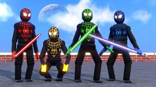 MILES MORALES Takes on the BEST Lightsaber Rooftop Battle EVER!