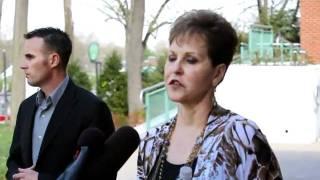 Televangelist Joyce Meyer after deposition in Chris Coleman murder trial