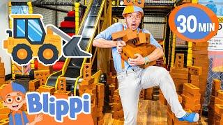 Blippi Visits Dig It Indoor Playground! Construction Vehicles for Toddlers