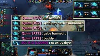 Quinn was Tipped by banned player SCL'Koma & it escalated into spicy all chat