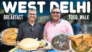 Ultimate WEST DELHI Breakfast FOOD Walk I Amritsari Chole & Tawa Bhature + Chole Bhature + Aloo Puri