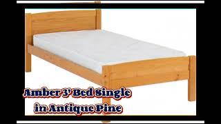 Amber 3'FT Single Bed in Antique Pine /bed frame for bedroom furniture