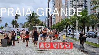 Praia Grande ao vivo, dia lindo de sol e calor na Praia.