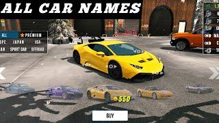 All Car Names in Car Parking Multiplayer, New Update V-4.8.23