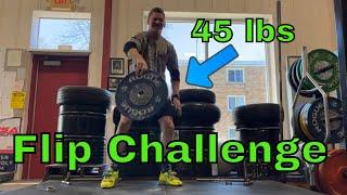 45 lbs Grip Strength Bumper Plate Flip Challenge