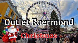 Designer Outlet Roermond in Christmas Time, Netherlands, (4K Video)