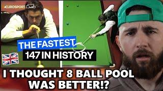 AMERICAN Reacts to Snooker for the First Time! - Ronnie O'Sullivan Fastest 147