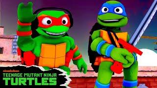 Ninja Turtles Fight THEMSELVES in Video Game Crossover!  | Roblox x TMNT | Nickelodeon