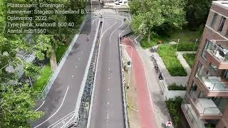 Dronebeelden tijdelijke fietsschans Groningen