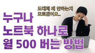 노트북 하나만 있다면 누구나 월 500만원 이상 벌 수 있는 방법 '망할 수 없는 사기급 사업하는법' (수익인증)