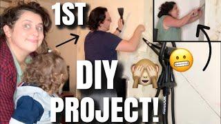 FIRST DAY OF OUR LIVING ROOM MAKEOVER! | diy new house - MarisJournal Vlogs