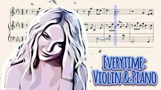 Everytime by Britney Spears (Violin & Piano Partitura/Music Sheet)