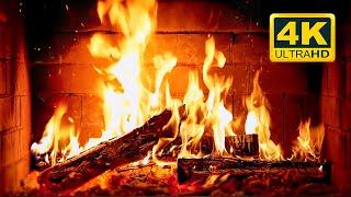 Cozy Fireplace 4K  Fireplace with Crackling Fire Sounds. Fireplace Burning