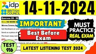 IELTS Listening Practice Test 2024 with Answers | 14.11.2024 | Test No - 916