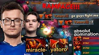 MIRACLE spectates YATORO's Rampage, M-god mid & Yatoro carry in SAME TEAM