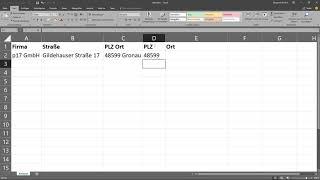 PLZ und Ort aus einer Spalte trennen
