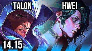 TALON vs HWEI (MID) | Legendary, Rank 8 Talon, 16/3/6, 800+ games | EUW Challenger | 14.15