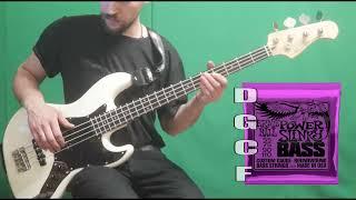 How does new ERNIE BALL Nickel Wound Slinky Power 55-110  strings sound on a jazz bass. DGCF-tuning.