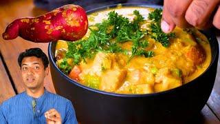 Sweet Potato Curry, BEST Way to Eat  with Coconut and Peanut