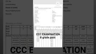 CCC EXAMINATION pass B grade