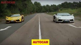 Lamborghini Aventador Roadster vs Aventador coupe - full length challenge video