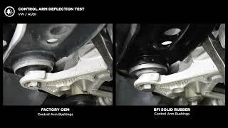 BFI MK7/MQB Control Arms - RS3 Solid Rubber Bushings Deflection Test