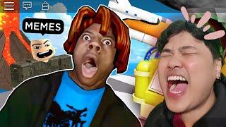 โรบล็อกแบบโคตรรั่ว Reaction ROBLOX Natural Disaster Survival Funny Moments (MEMES)