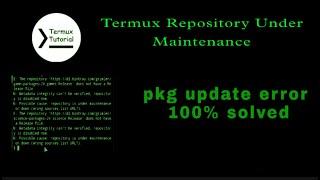 how to fix termux repository under maintenance | termux update error in hindi