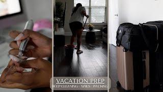 VACATION PREPPING AND PACKING | DEEP CLEANING + DIY GEL X NAILS + PACKING | asmr vlog