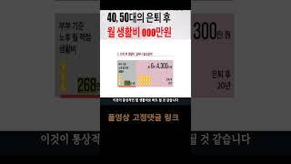 40대 50대의 은퇴 후 월 생활비 규모 얼마??